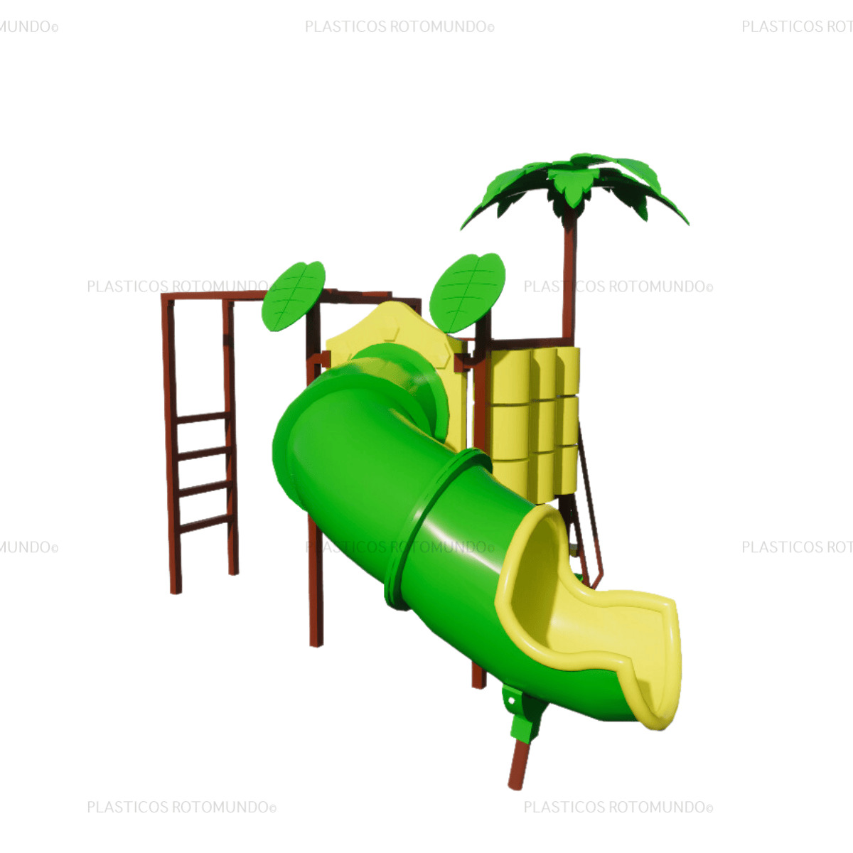 mangrullo infantil de plastico resistente instalado en espacio recreativo para ninos, fabricado por plasticos rotomundo