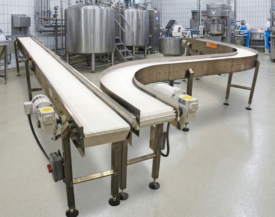 Cintas transportadoras industriales en funcionamiento para traslado continuo de materiales en linea de produccion