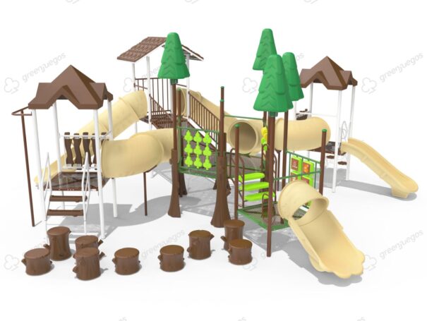 mangrullo infantil bosque 5 torres de green juegos para plazas, parques y espacios recreativos infantiles