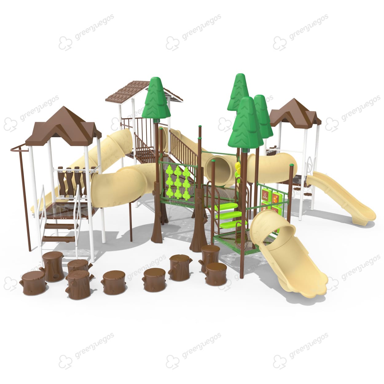 mangrullo infantil bosque 5 torres de green juegos para plazas, parques y espacios recreativos infantiles