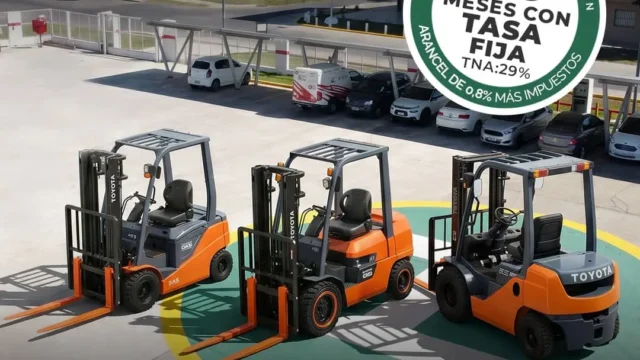 Autoelevadores Toyota con financiación del Banco Nación: impulso a la logística. Fotografía editorial relacionada con autoelevadores Toyota financiación Banco Nación. publicada en