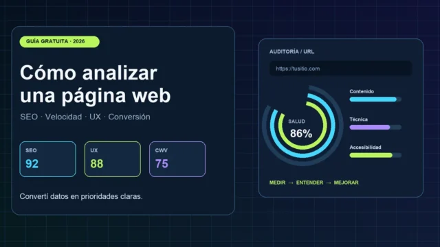 Cómo analizar una página web y priorizar mejoras que generan resultados. Imagen destacada sobre analizar una página web. publicada en Novedades Web