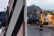 Camioneta quedó colgando de un quinto piso en Zipaquirá. Fotografía editorial relacionada con camioneta colgando de un quinto piso. publicada en Novedades Web