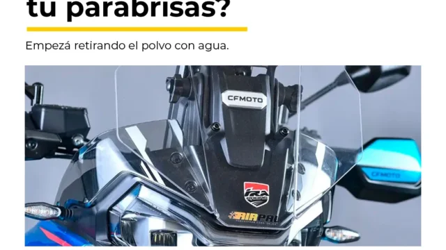 Cómo limpiar el parabrisas de la moto sin rayarlo. Imagen destacada sobre limpiar el parabrisas de la moto. publicada en Novedades Web