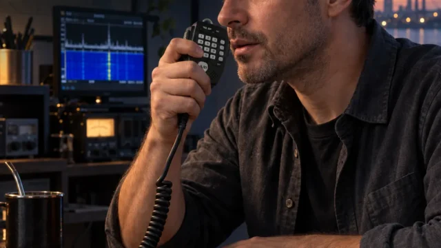 Estación de radioaficionado VHF/UHF: cómo organizarla con el YC-M04VUS. Imagen destacada sobre estación de radioaficionado VHF/UHF. publicada en Novedades Web