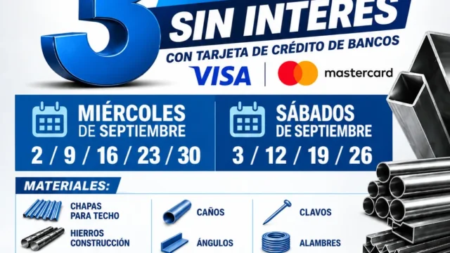 Tres cuotas sin interés en Herramat para comprar materiales en septiembre. Fotografía editorial relacionada con tres cuotas sin interés Herramat. publicada en Novedades Web