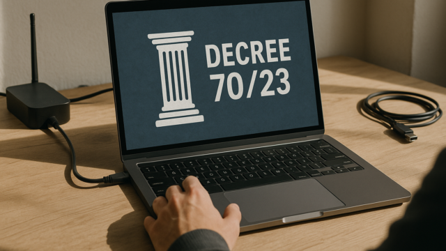 Imagen ilustrativa generada con IA: Una columna cuestiona el criterio de la Corte sobre el Decreto 70/23